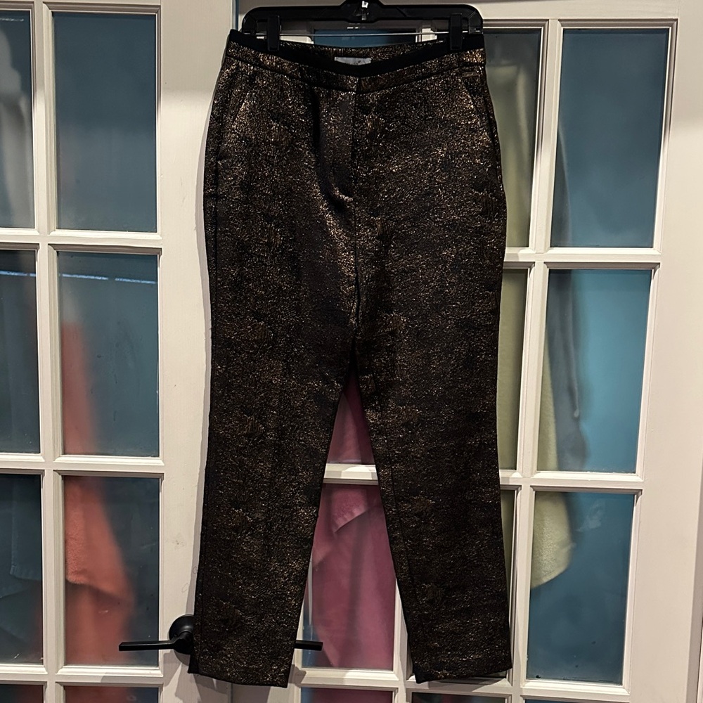 M&S Black and Gold Textured Pants